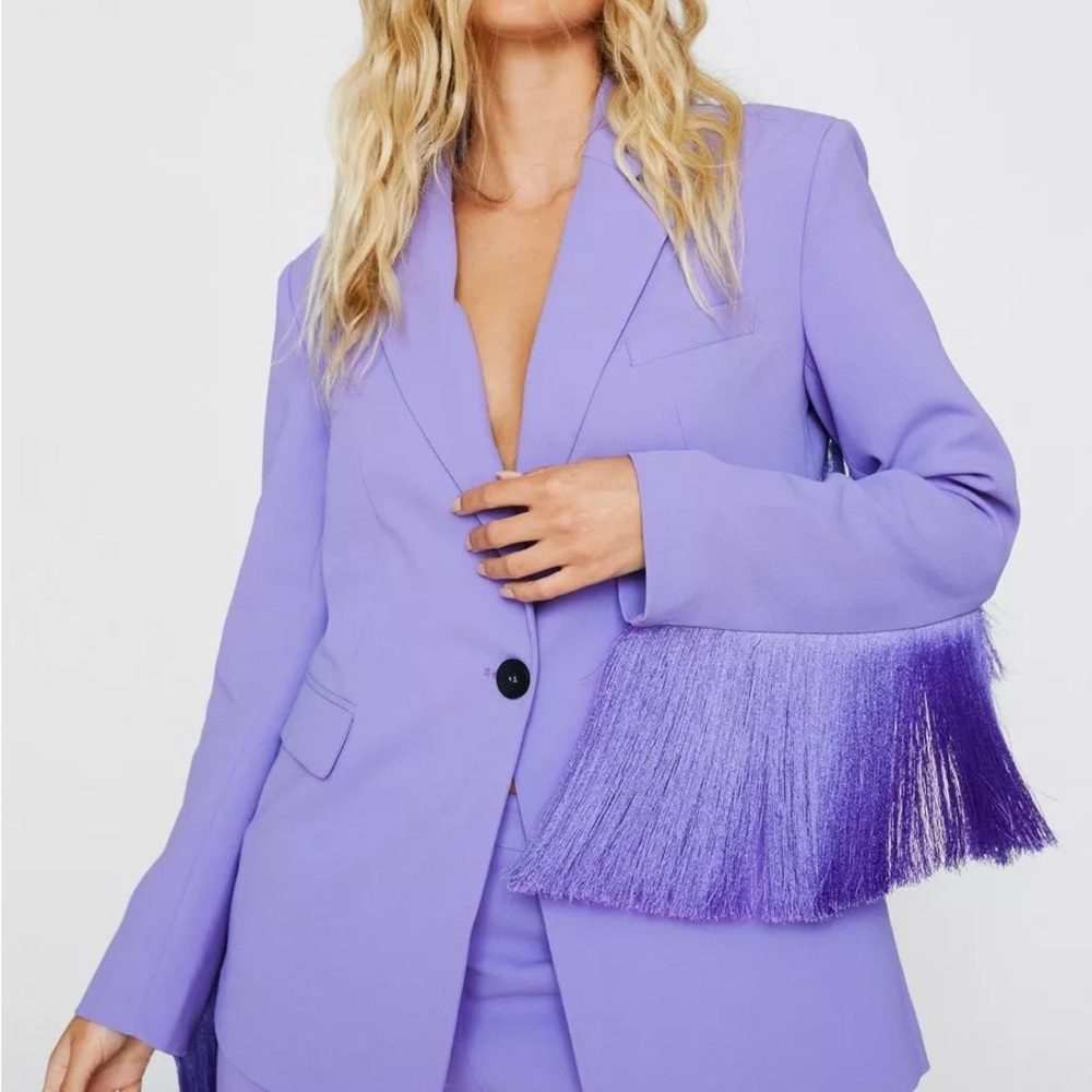 Nasty Gal Fringe Single Breasted Blazer